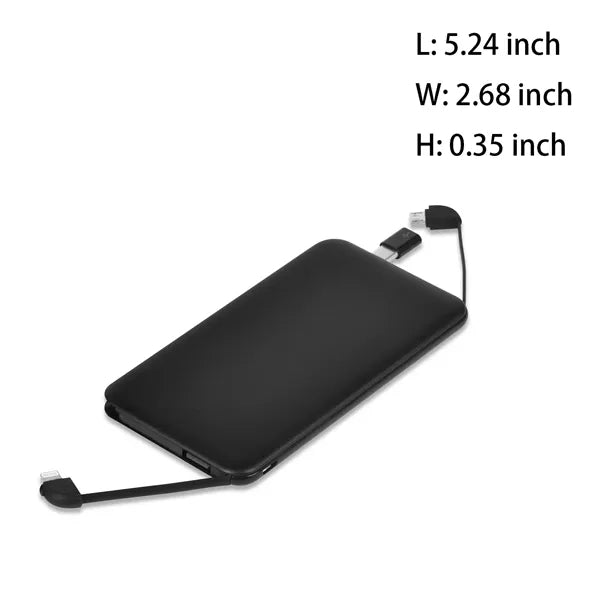 5000mAh Power Bank w/ Charging Cable
