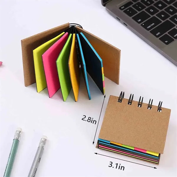 Kraft Paper Spiral Notebook with Sticky Note