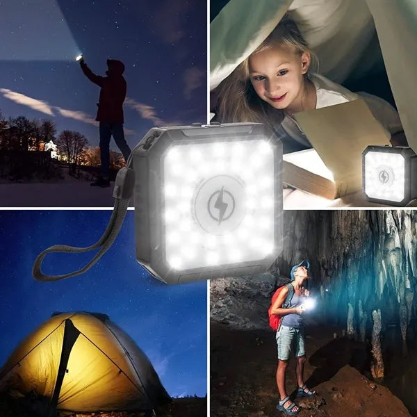 Solar Power Bank Light with Wireless Charger
