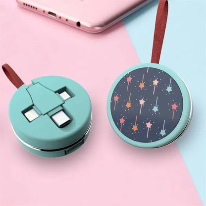 Portable Unilateral Retractable 3-in-1 Charging Cable