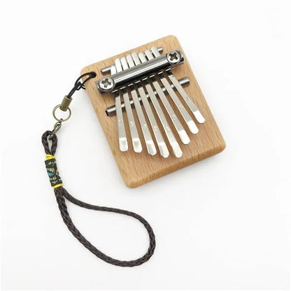 Mini Thumb Piano 8Keys Wooden MusicalInstrument Kid Toy