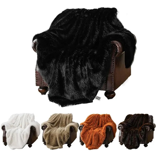 Faux Fur Warm Throw Blanket