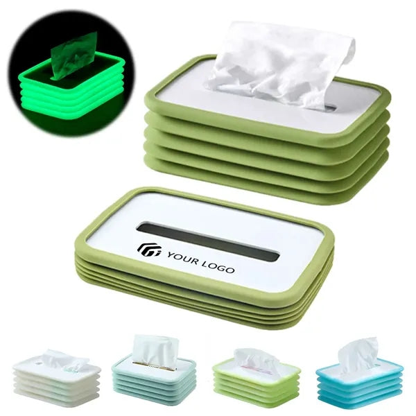 Foldable Silicone Bedroom Car Night light Tissue Box