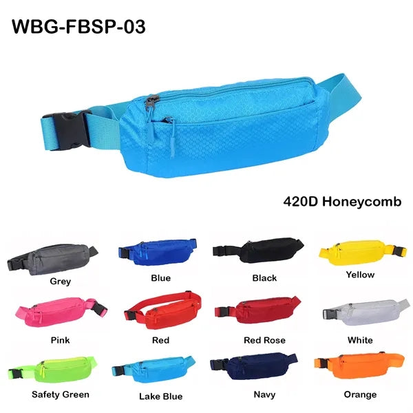 Oval Running Belt w/ 2 Pockets - Custom Logo 10.5x2.5x5 in