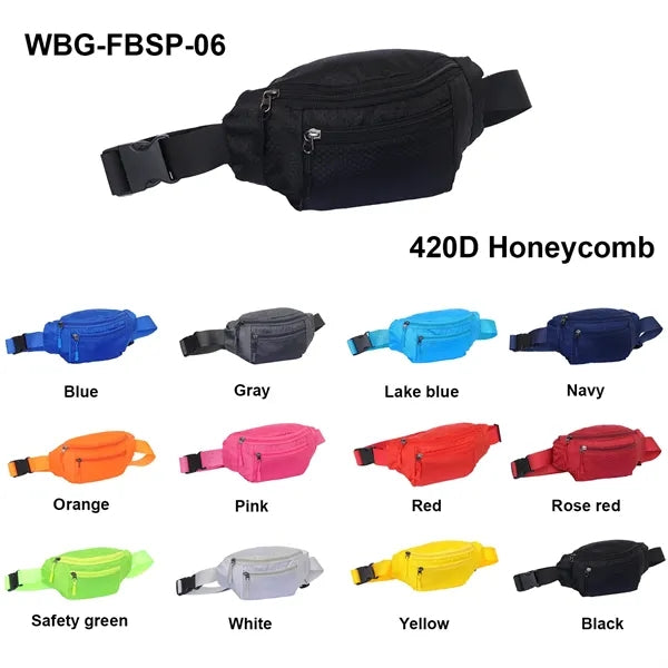 Fanny Pack w/ 2 Pockets - Custom Logo 11x2.5x5 in