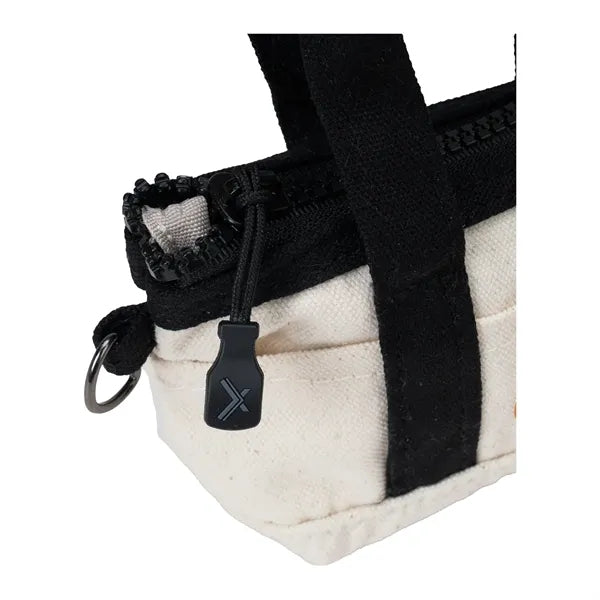 10 Oz Cotton Canvas Tiny Tote w/ Carabiner - 4.3" x 3" x 1.6