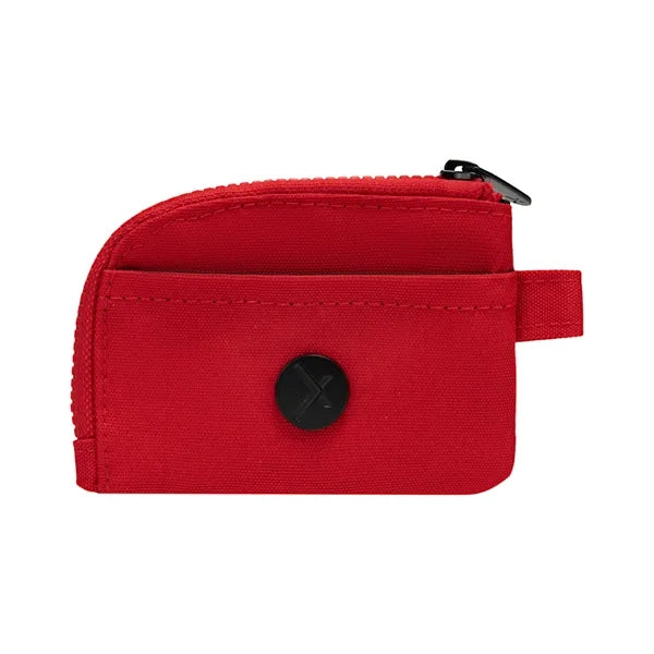 600D RPET Zippered Card Pouch w/ Clip - 4.7" x 3.3"