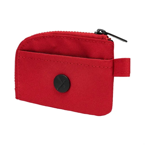 600D RPET Zippered Card Pouch w/ Clip - 4.7" x 3.3"