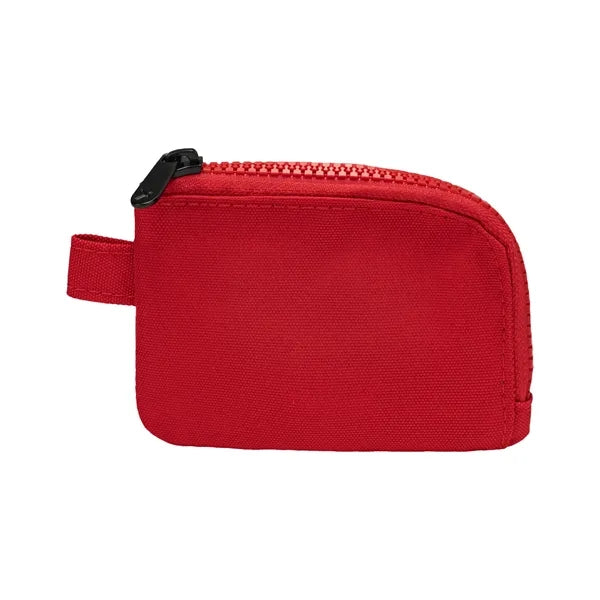 600D RPET Zippered Card Pouch w/ Clip - 4.7" x 3.3"