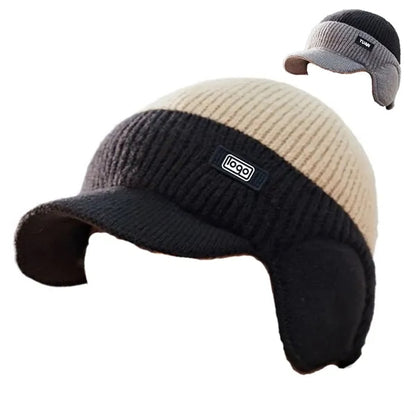 Cold-Proof Knitted Plus Fleece Thread Cap