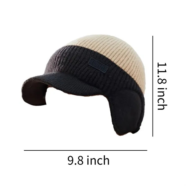 Cold-Proof Knitted Plus Fleece Thread Cap