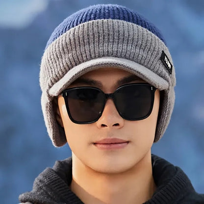 Cold-Proof Knitted Plus Fleece Thread Cap