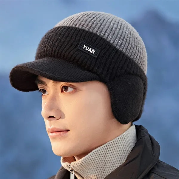 Cold-Proof Knitted Plus Fleece Thread Cap
