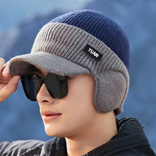 Cold-Proof Knitted Plus Fleece Thread Cap