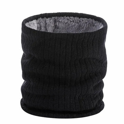 Winter Knitted Plush Lined Neck Warmer Scarf
