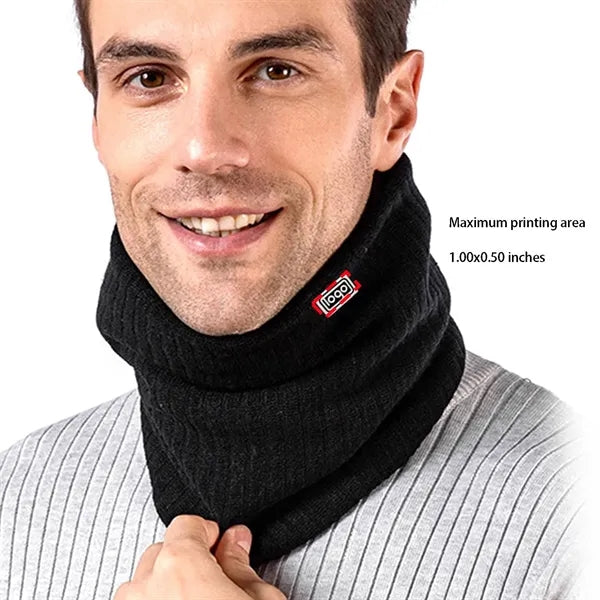 Winter Knitted Plush Lined Neck Warmer Scarf