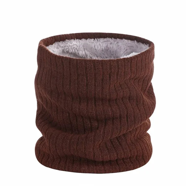 Winter Knitted Plush Lined Neck Warmer Scarf