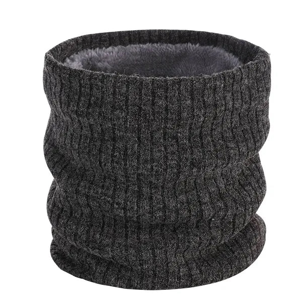 Winter Knitted Plush Lined Neck Warmer Scarf