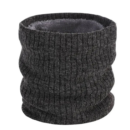 Winter Knitted Plush Lined Neck Warmer Scarf