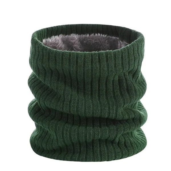 Winter Knitted Plush Lined Neck Warmer Scarf