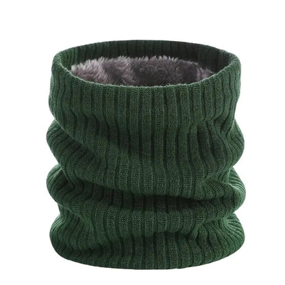 Winter Knitted Plush Lined Neck Warmer Scarf