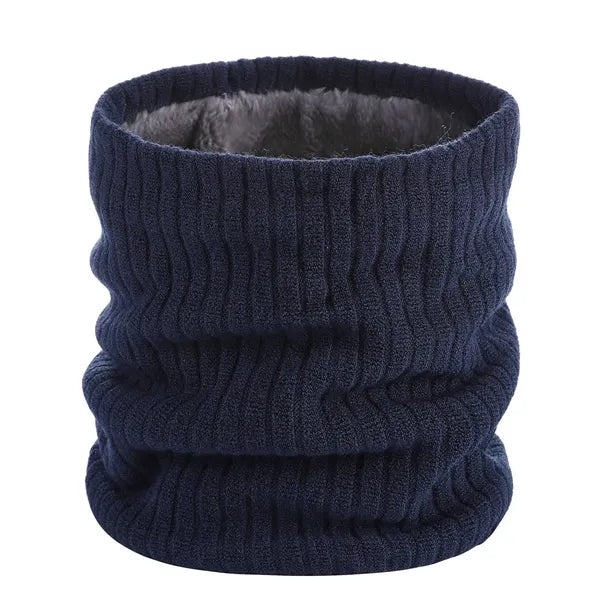 Winter Knitted Plush Lined Neck Warmer Scarf