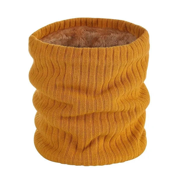 Winter Knitted Plush Lined Neck Warmer Scarf
