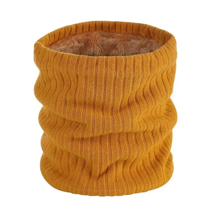 Winter Knitted Plush Lined Neck Warmer Scarf