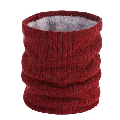 Winter Knitted Plush Lined Neck Warmer Scarf