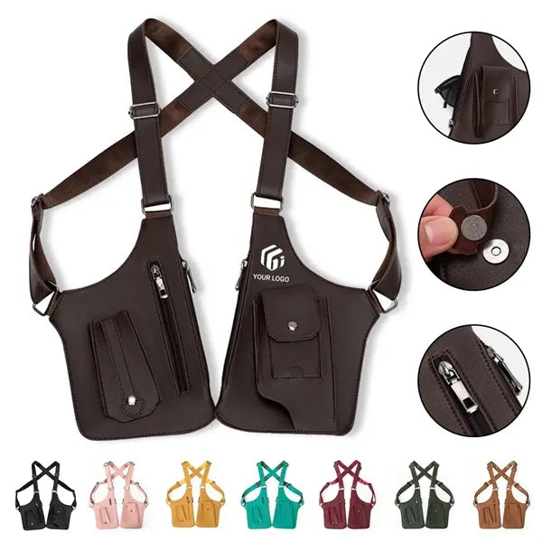 Double shoulder pouch anti-theft hidden underarm wallet