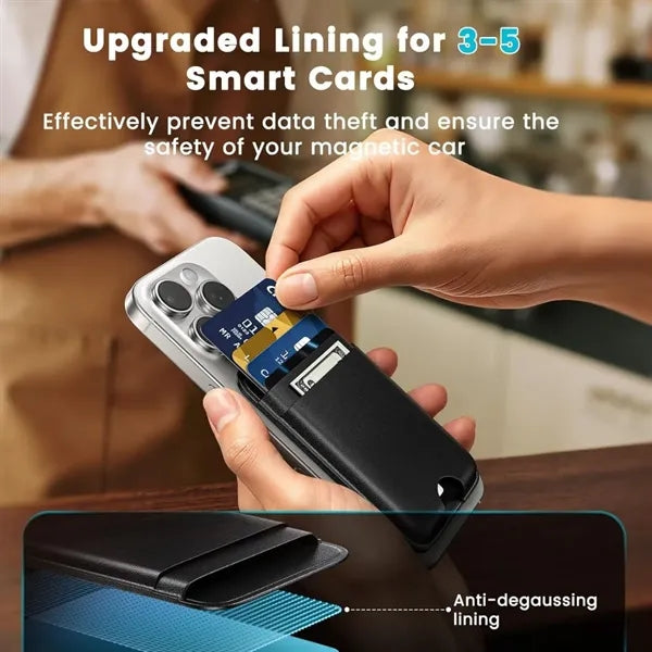 Portable magnetic non-slip easy-eject card wallet holder