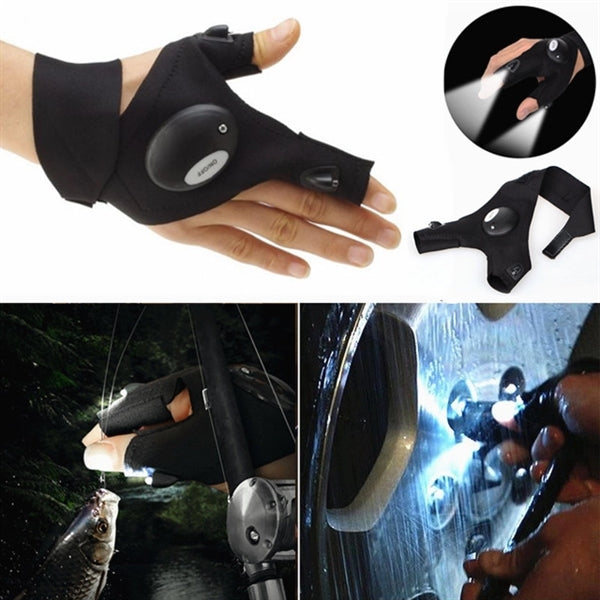 Fingerless Glove LED Flashlight Torch