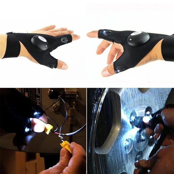 Fingerless Glove LED Flashlight Torch