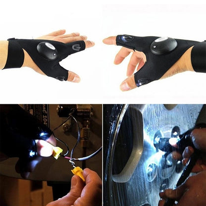 Fingerless Glove LED Flashlight Torch
