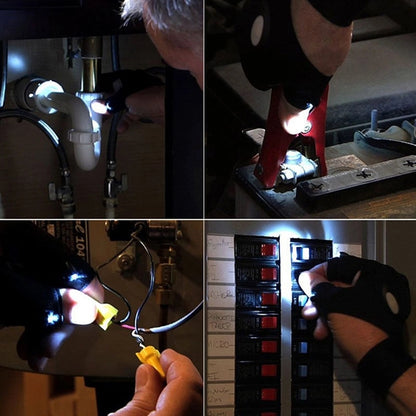 Fingerless Glove LED Flashlight Torch