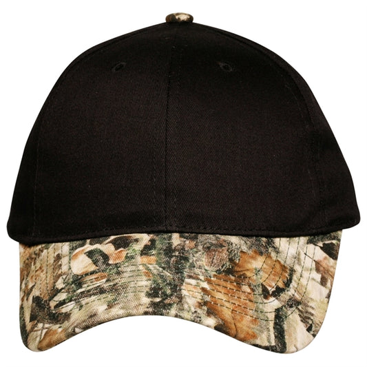 Cotton Twill Cap with Camouflage Visor
