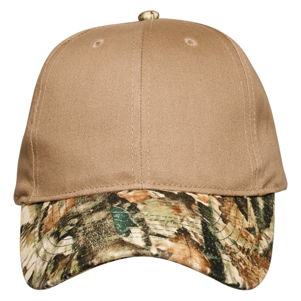Cotton Twill Cap with Camouflage Visor
