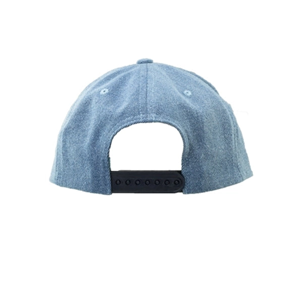 Washed Denim Cotton Cap with Black Visor