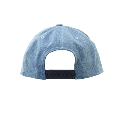 Washed Denim Cotton Cap with Black Visor