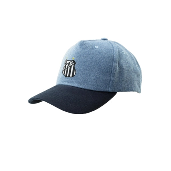 Washed Denim Cotton Cap with Black Visor