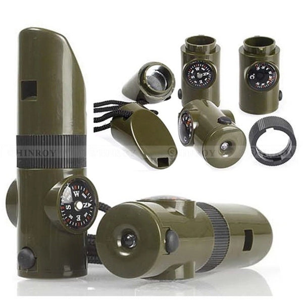 7 in 1 Emergency Survival Compass Whistle