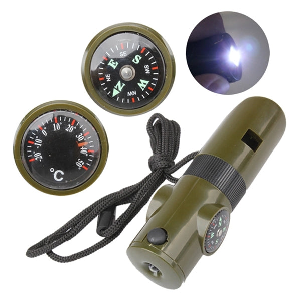 7 in 1 Emergency Survival Compass Whistle