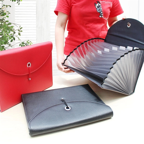 Expanding File Folders PU Leather