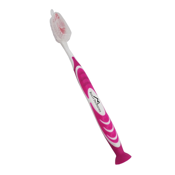 Stand Up Suction Toothbrush With Tongue  Scraper