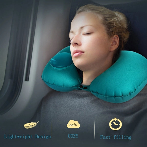 U-Shape Automatic Inflatable Travel Pillow