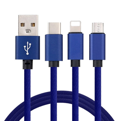 3 in 1 Nylon Charger USB Data Cable