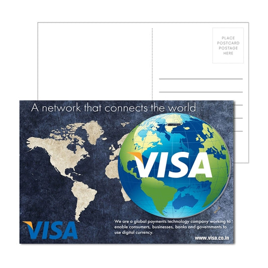 Post Card with Full Color Globe Luggage Tag