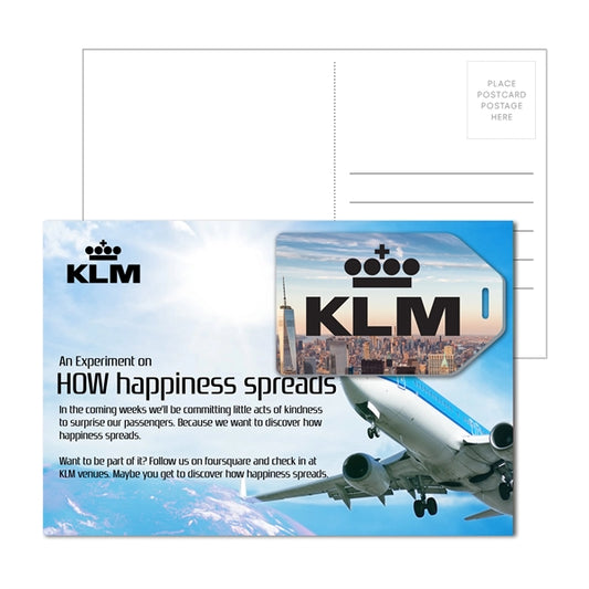 Post Card with Full Color HangTag Shaped Luggage Tag