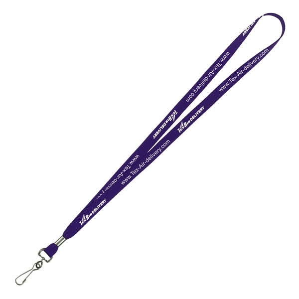 1/2" Import Air Ship Supersoft Polyester Silkscreen Lanyard