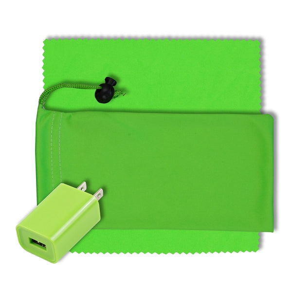 Mobile Tech Wall Charger Kit in Microfiber Cinch Pouch